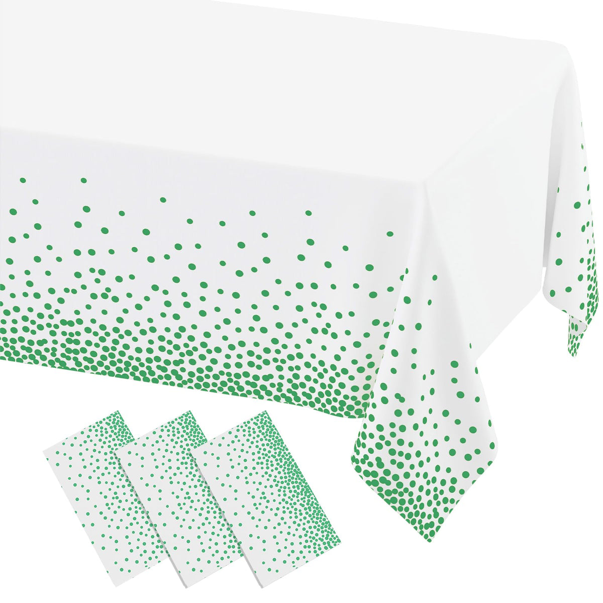 misaya 3 Packs Disposable Plastic Table Cloth, Gold Dots in White
