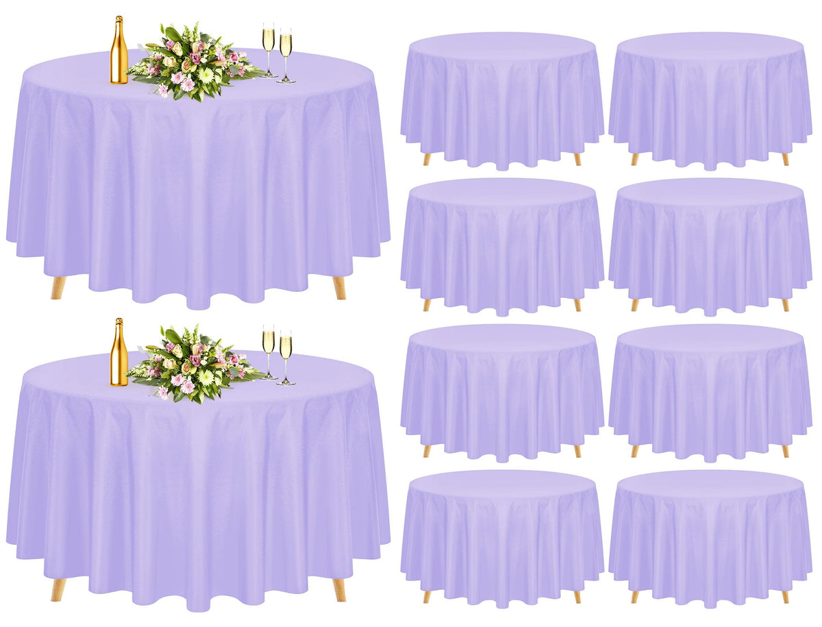 10 Pack Navy Blue Round Tablecloths 90 Inch, Polyester Round Table Cloth Circle Bulk Linen Washable Table Cloth Stain and Wrinkle Resistant Circle Table Cover for Wedding Party Dining Banquet