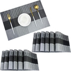 PIGCHCY Placemats,Durable Placemats for Dining Table,Washable Woven Vinyl Kitchen Placemats Set of 4 (Brown)