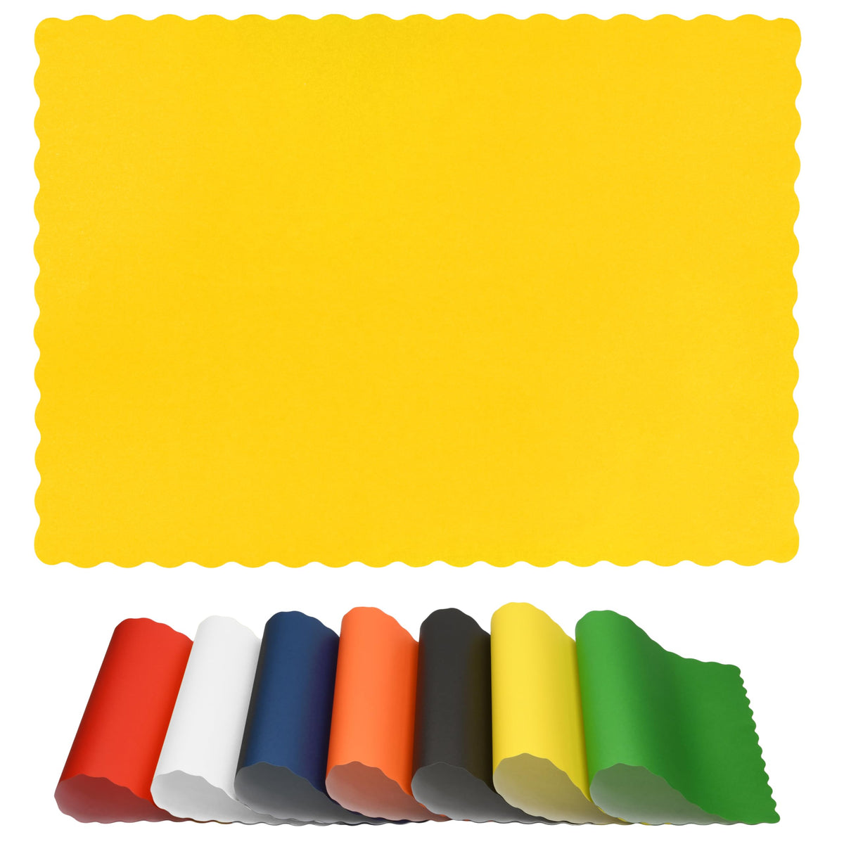 Disposable Paper Placemats – Premium, 100 Pack of White Scalloped Edge Placemats, Perfect Size 10x 14