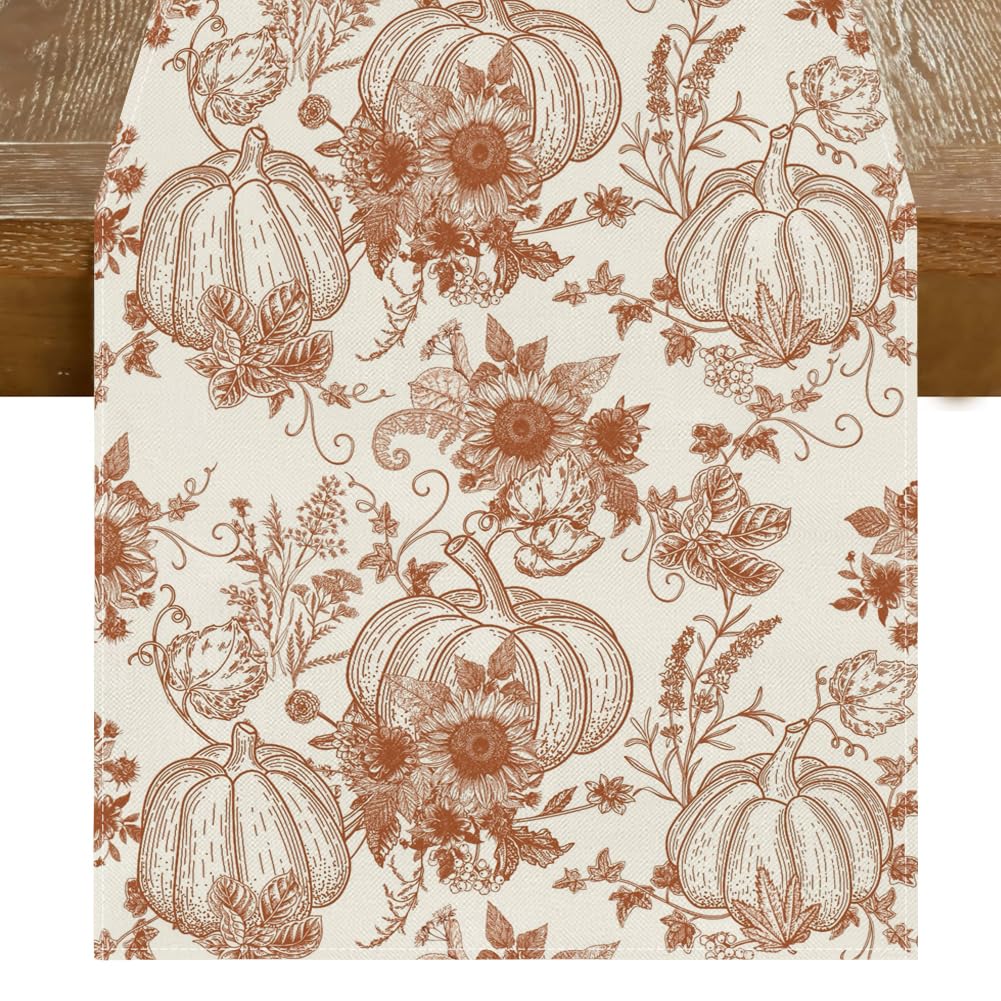 RABUSOFA Fall Table Runner 13x72 Inch Pumpkins Fall Decor for Home