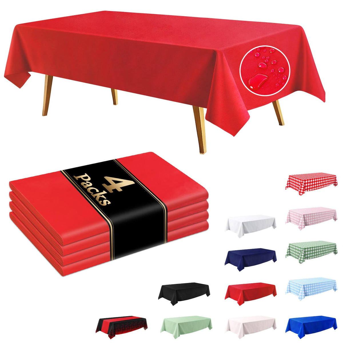 10 Pack Light Pink Disposable Tablecloth, Leakproof & Sturdy Table Cloth