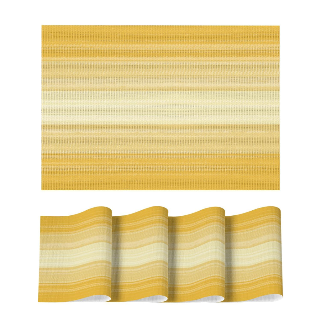 Artoid Mode Purple Gradient Stripes Placemats Set of 4, Washable Heat Resistant Non-Slip Woven Plastic Mardi Gras PVC Place Mats for Farmhouse Party Kitchen Dining Decor