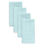 Solino Home 100% Pure Linen Placemats Green Hemstitch, 14 x 19 in, Set of 4