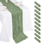 10 Pack Dusty Blue Cheesecloth Table Runner 17x108 Inch Boho Gauze Cheese Cloth Table Runners for Wedding Party Baby Shower Birthday Home Decor
