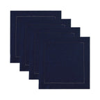 Solino Home 100% Pure Linen Placemats Green Hemstitch, 14 x 19 in, Set of 4