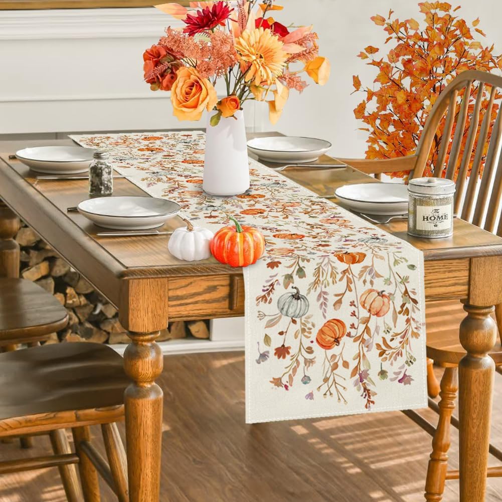 RABUSOFA Fall Table Runner 13x72 Inch Pumpkins Fall Decor for Home