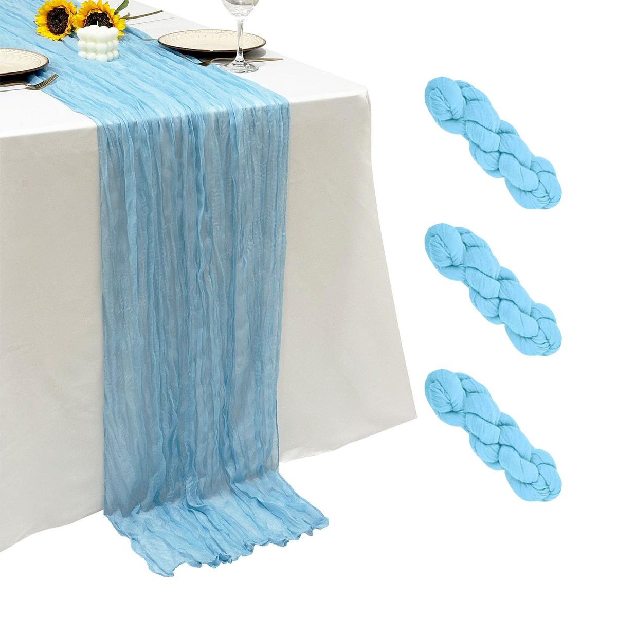 6Pack Terracotta Cheesecloth Table Runner 17x108 inch Sheer Table Runner