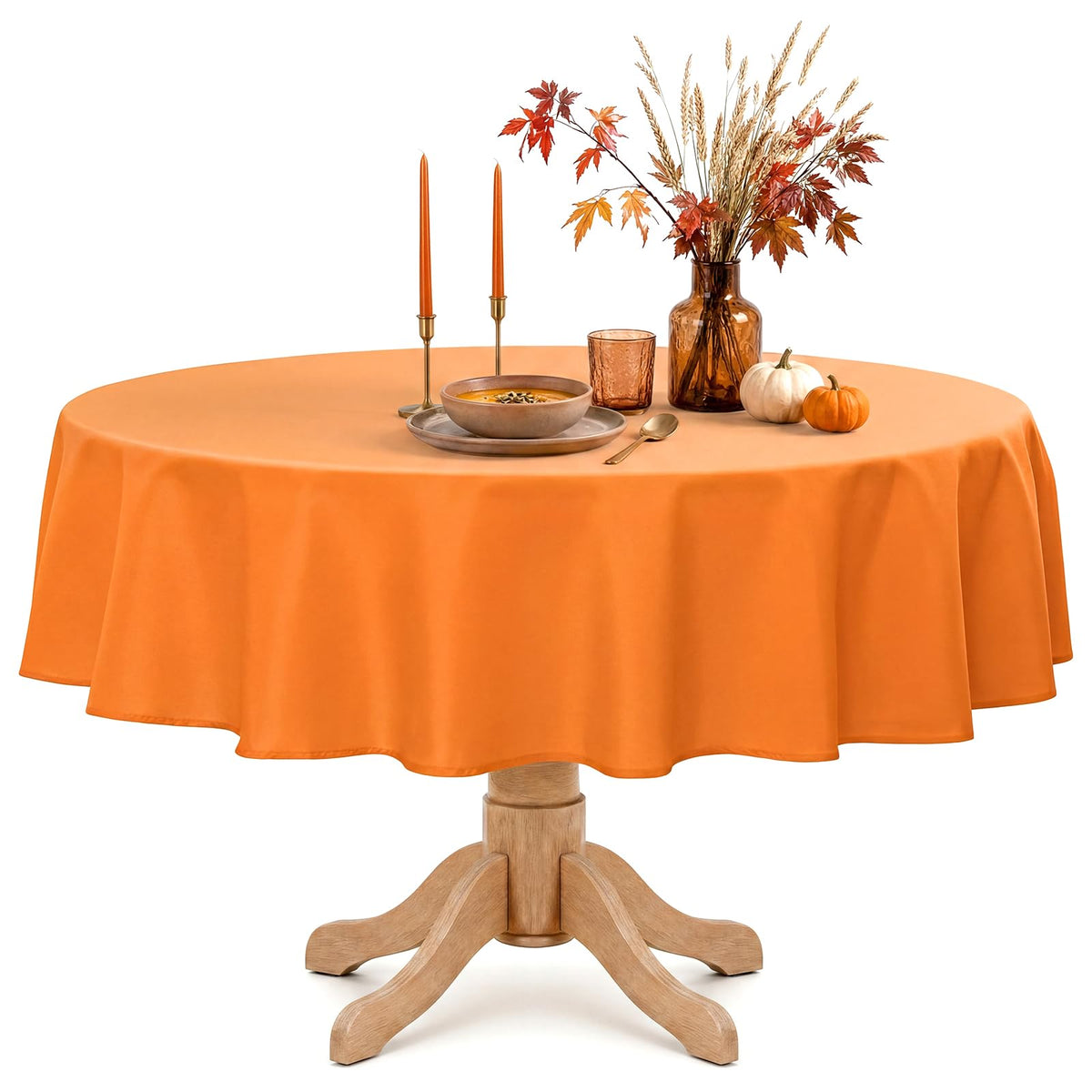 Romanstile Round Tablecloth 70 Inch, Navy Blue