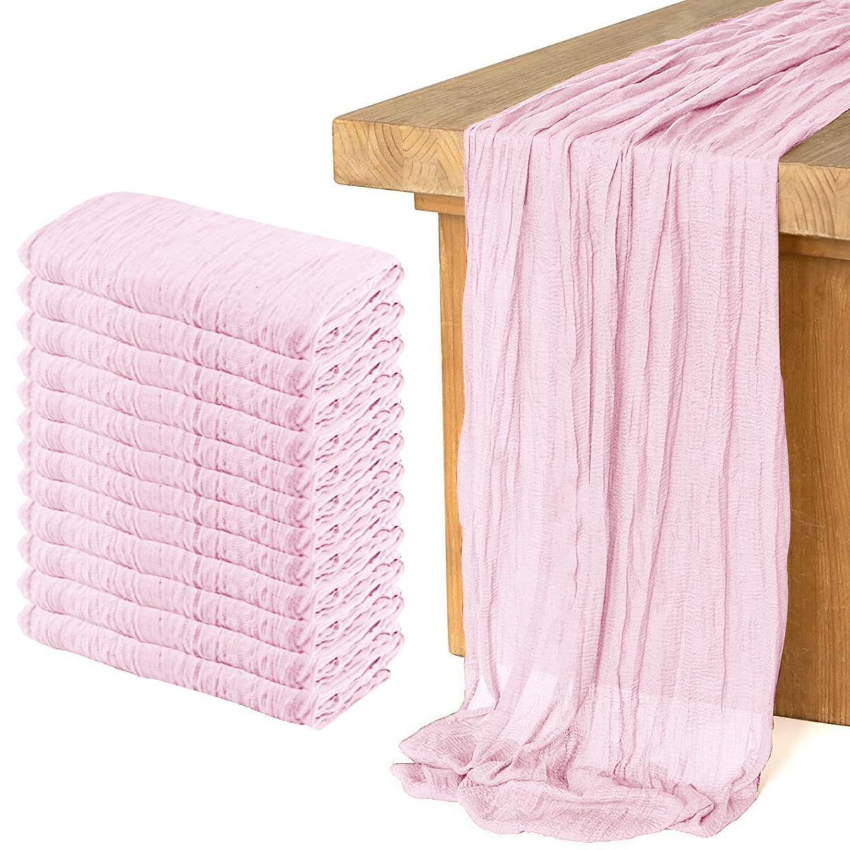 12 Pack Cheesecloth Table Runner, Runner Gauze Boho Wedding Decor Romantic Table Runner for Wedding Birthday Party(35" x 118") (Terracotta)