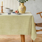 Natural Linen Rectangle Tablecloth, Slubby Textured Fall Lightweight Table Cloth 60 x 84 Inch, Water Resistant Stain Resistant Farmhouse Burlap Table Cover for Kitchen Dining Room, Brown