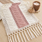 FEXIA Boho Table Runner for Fall Home Decor 12x72 Rustic with Tassels