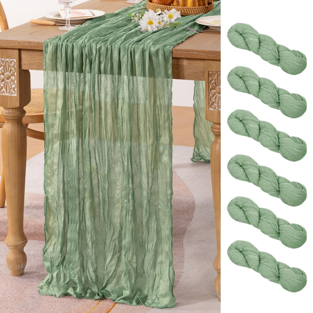 Ivory Cheesecloth Table Runner Farmhouse Fall Table Runner 10ft, 12 Pack