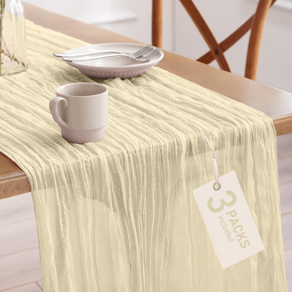 Pureegg 2 Pack Cheesecloth Table Runner 120 Inch Rust