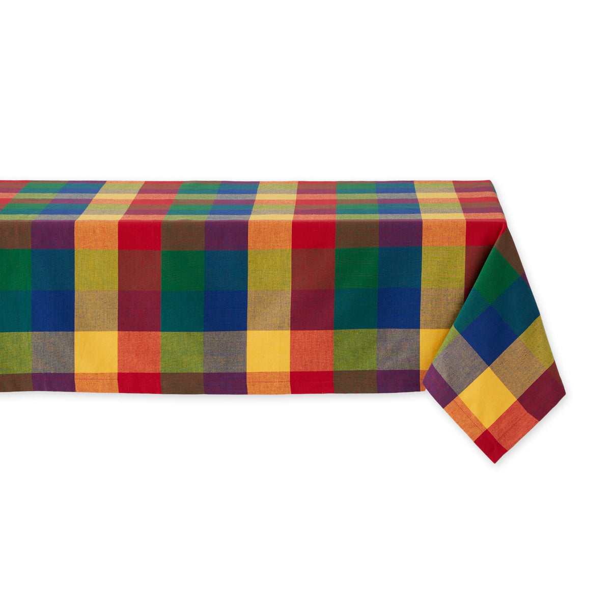 DII Checkered Tabletop Collection 100% Cotton, Machine Washable, Tablecloth, 60x84, Red