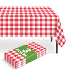 6 Pack Disposable Blue Gingham Plastic Tablecloth, 54 x 108 Inch