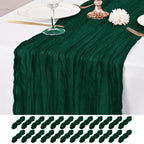 12 Pack Brown Table Runner 10Ft Cheesecloth Table Runner Rustic Gauze Table Runners Romantic Long Sheer Fabric Cheese Cloth Table Runners for Wedding Party Bridal Baby Shower
