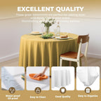 10 Pack Gold Round Tablecloth 84 Inch Round Plastic Table Cloth Disposable Waterproof Table Cover for Wedding Birthday Bridal Shower Party Decorations