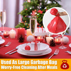 RowinsyDD 54 in X 300 FT Red Plastic Table Cover Roll with Slide Cutter