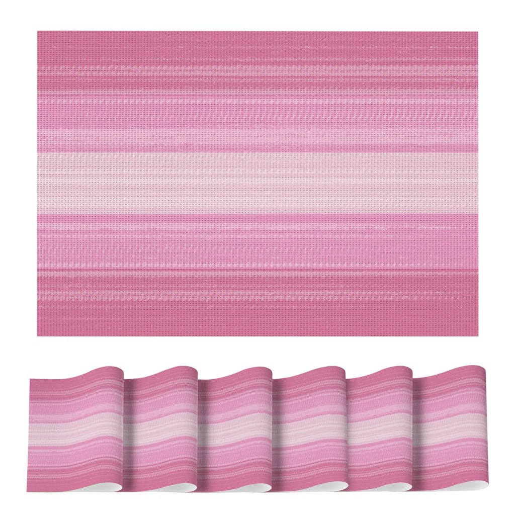 Artoid Mode Purple Gradient Stripes Placemats Set of 4, Washable Heat Resistant Non-Slip Woven Plastic Mardi Gras PVC Place Mats for Farmhouse Party Kitchen Dining Decor