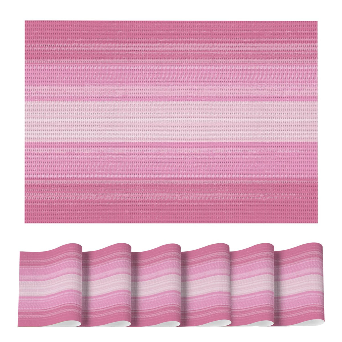 Artoid Mode Purple Gradient Stripes Placemats Set of 4, Washable Heat Resistant Non-Slip Woven Plastic Mardi Gras PVC Place Mats for Farmhouse Party Kitchen Dining Decor
