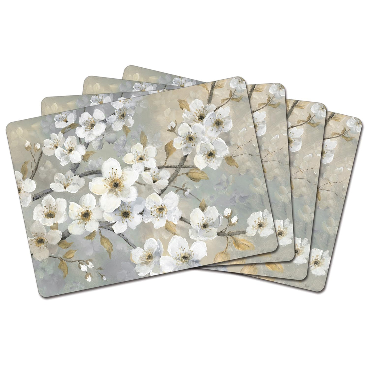 Green Fields Boxed Set of 4 Premium Hardboard Placemats