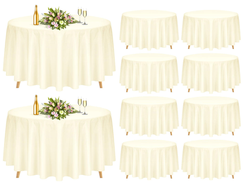 10 Pack Navy Blue Round Tablecloths 90 Inch, Polyester Round Table Cloth Circle Bulk Linen Washable Table Cloth Stain and Wrinkle Resistant Circle Table Cover for Wedding Party Dining Banquet