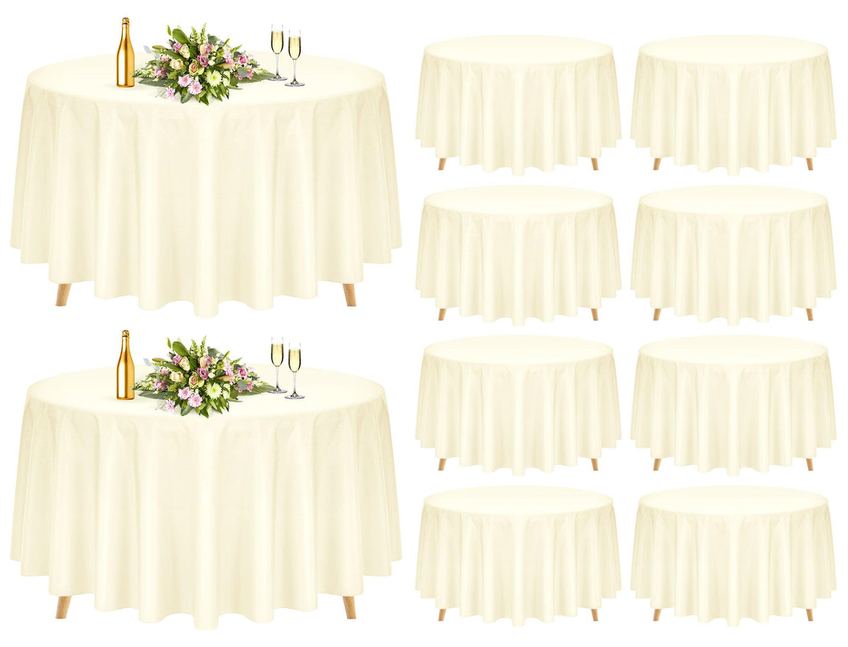 10 Pack Navy Blue Round Tablecloths 90 Inch, Polyester Round Table Cloth Circle Bulk Linen Washable Table Cloth Stain and Wrinkle Resistant Circle Table Cover for Wedding Party Dining Banquet