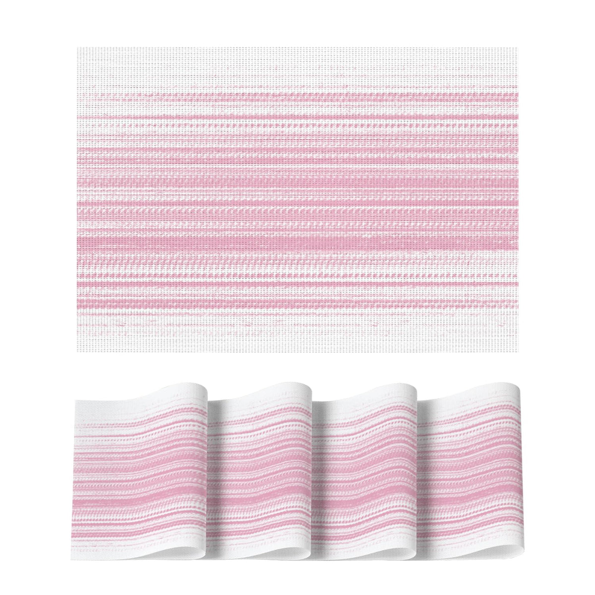 Artoid Mode Purple Gradient Stripes Placemats Set of 4, Washable Heat Resistant Non-Slip Woven Plastic Mardi Gras PVC Place Mats for Farmhouse Party Kitchen Dining Decor