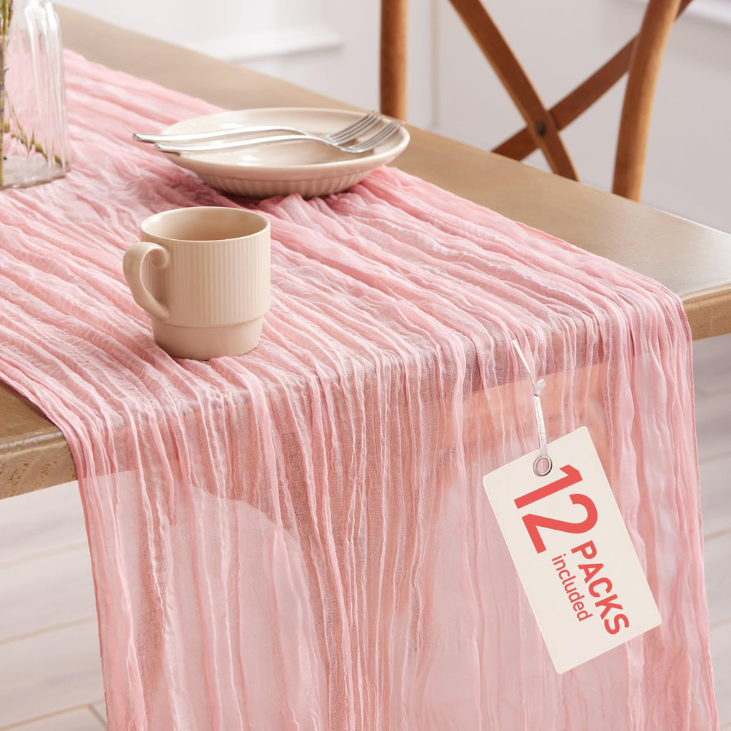 Pureegg 2 Pack Cheesecloth Table Runner 120 Inch Black