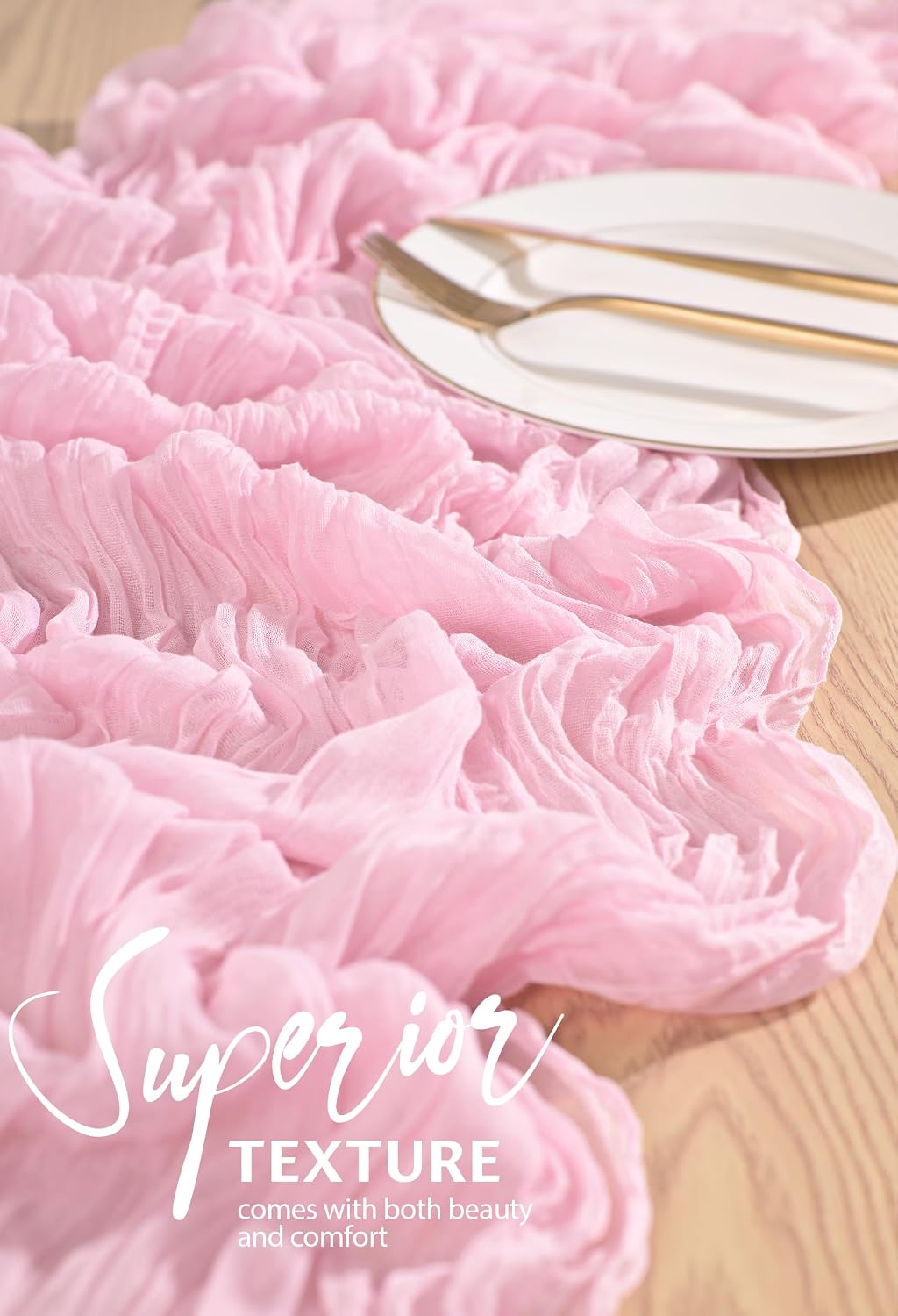 10 Pack Light Pink Cheesecloth Table Runner Wedding Birthday Table Decor