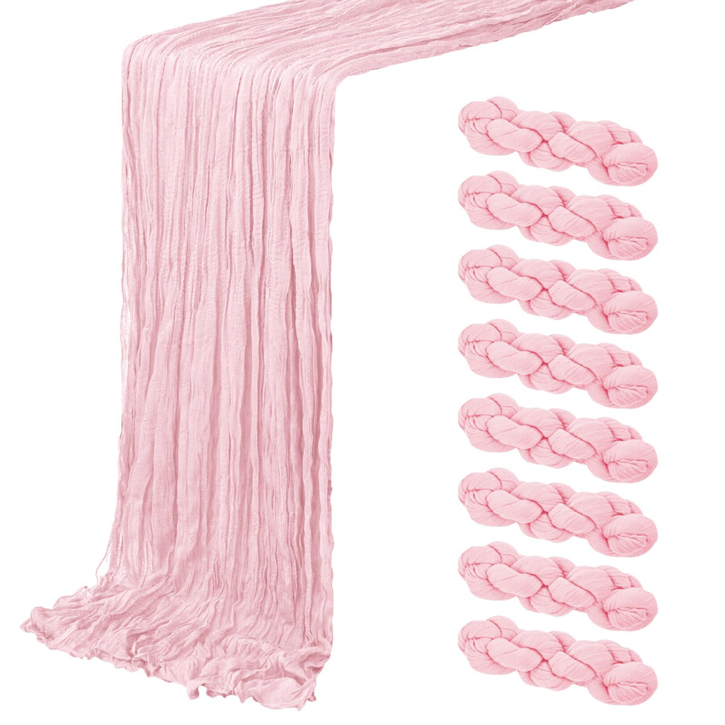 4 Pack Ivory Cheesecloth Table Runner 20 x 120 inch Gauze Table Runners 10 FT Long,Semi Sheer Cheese Cloth Fabric Table Runner Bulk for Wedding,Party,Baby Shower,Bridal Shower Decoration