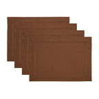 Solino Home 100% Pure Linen Placemats Green Hemstitch, 14 x 19 in, Set of 4