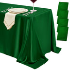 4 Pack Burgundy Satin Tablecloth 58 x 102 Inch Overlay Seamless Design