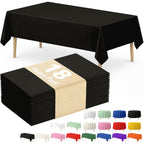 Fixwal 8 Pack Disposable White Rectangle Plastic Tablecloth, 70 x 120 Inch