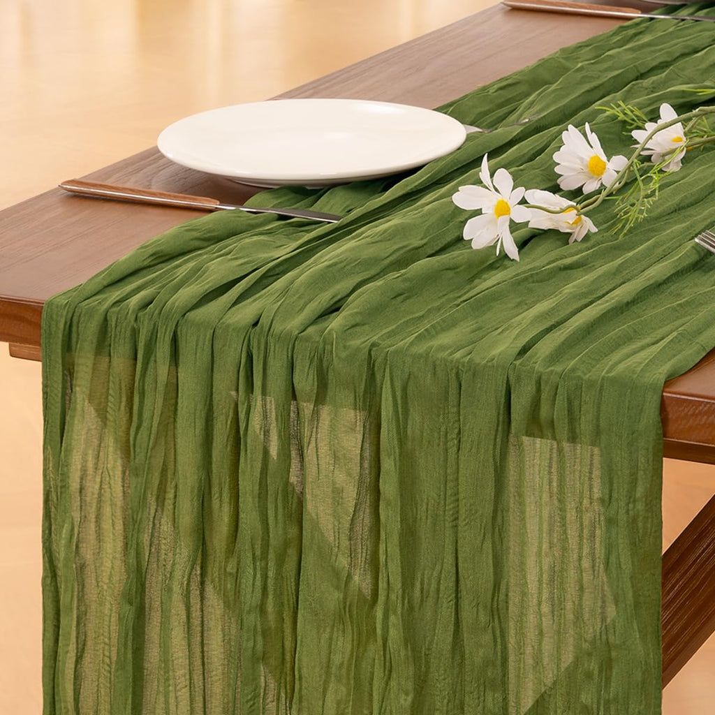 Blue Cheesecloth Table Runner Fall Boho Wedding Birthday Party Home Decor