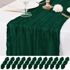 12 Pack Brown Table Runner 10Ft Cheesecloth Table Runner Rustic Gauze Table Runners Romantic Long Sheer Fabric Cheese Cloth Table Runners for Wedding Party Bridal Baby Shower