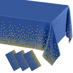 misaya 3 Packs Disposable Plastic Table Cloth, Gold Dots in White