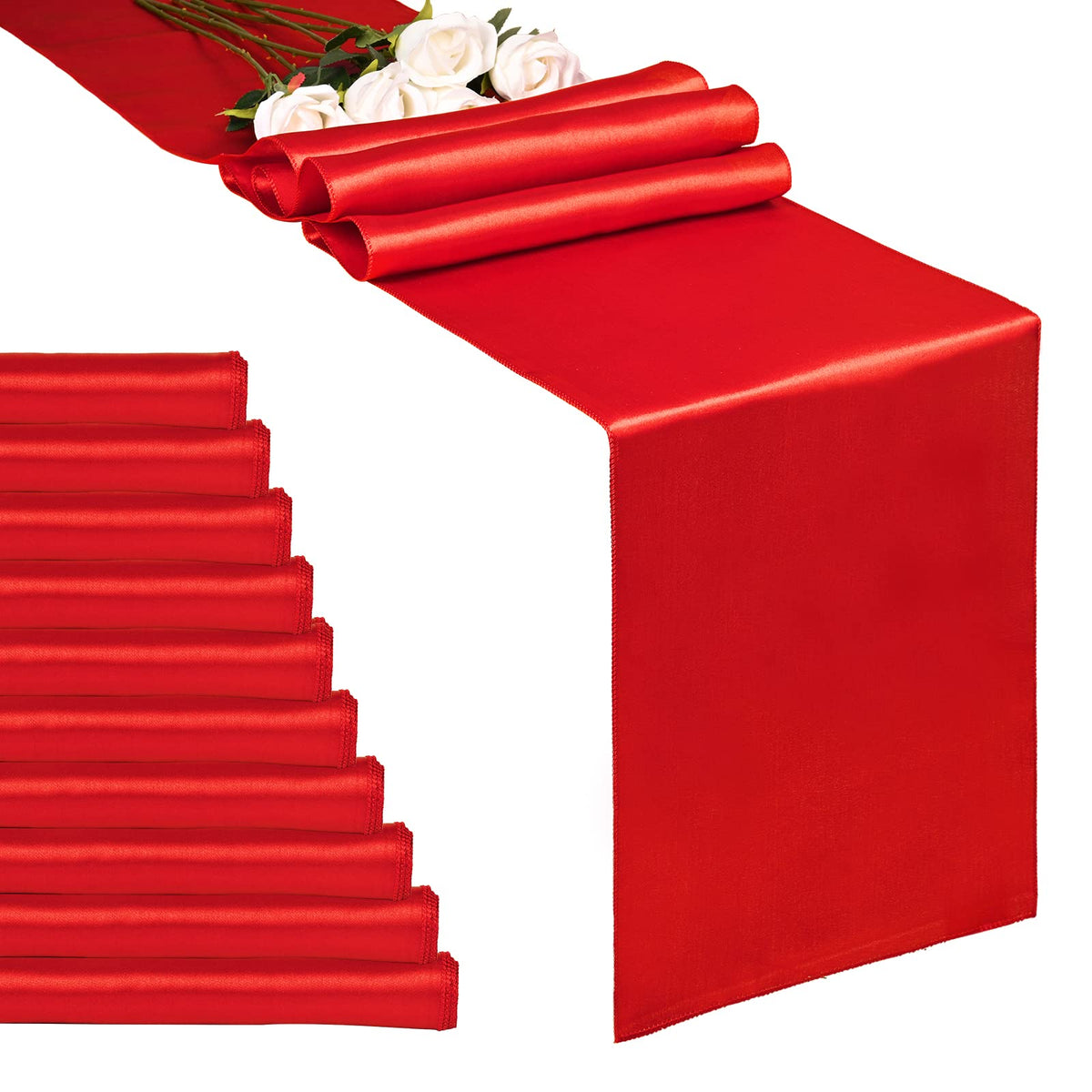 10-Pack Gold 12 x 108 inches Long Premium Satin Table Runner