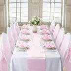 Light Pink Satin Table Runner, 12x108 Inches, 12 Pack