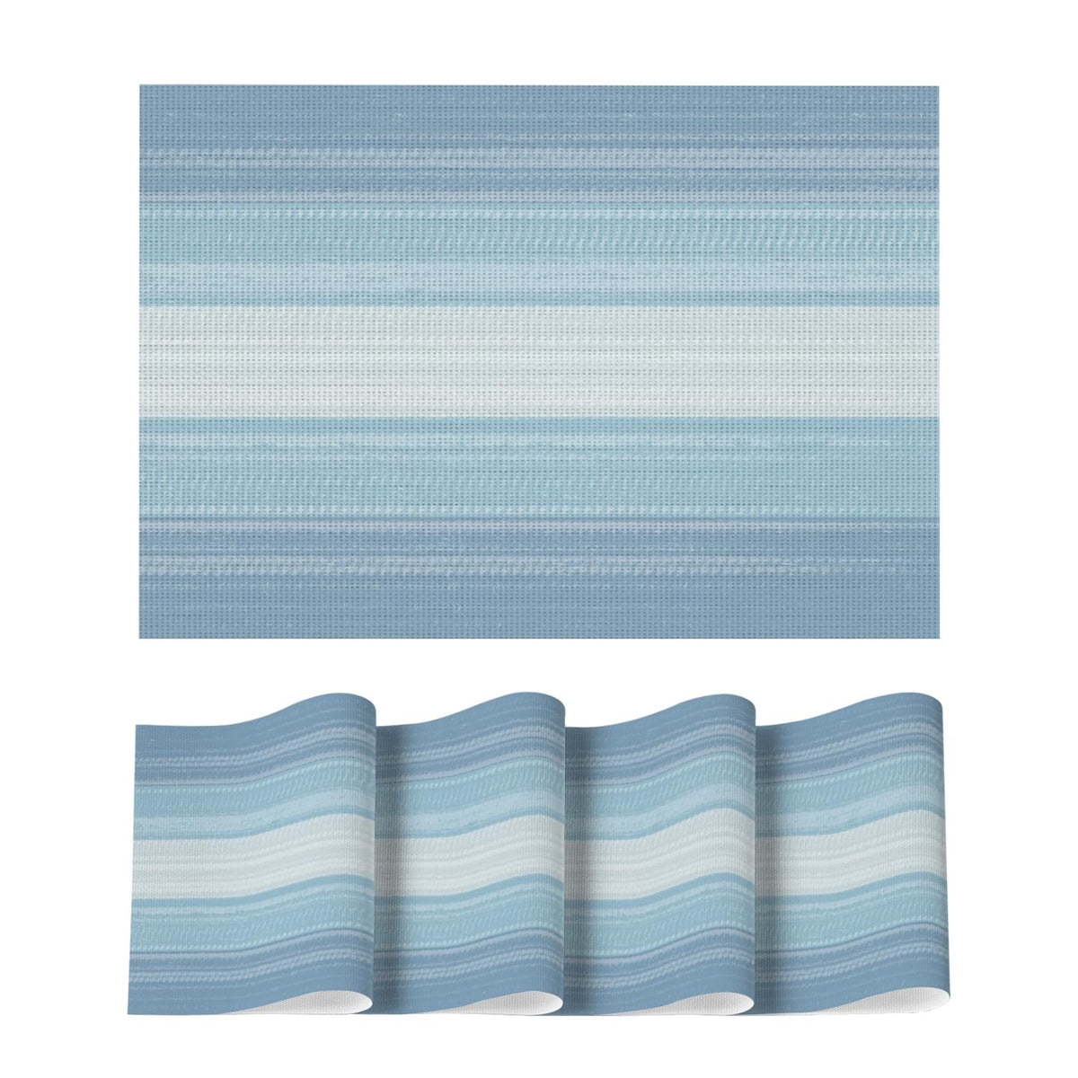 Artoid Mode Purple Gradient Stripes Placemats Set of 4, Washable Heat Resistant Non-Slip Woven Plastic Mardi Gras PVC Place Mats for Farmhouse Party Kitchen Dining Decor