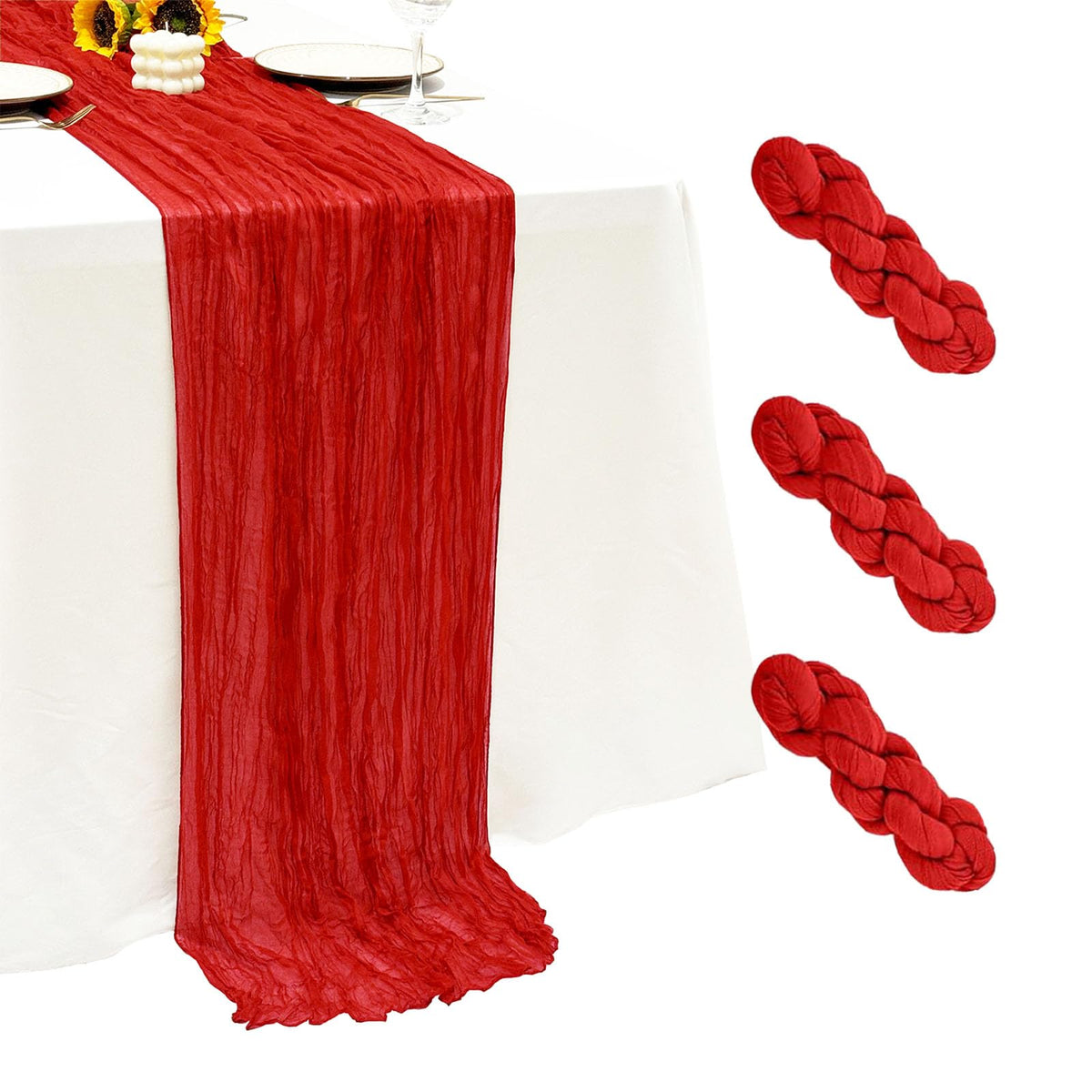 6Pack Terracotta Cheesecloth Table Runner 17x108 inch Sheer Table Runner
