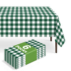 6 Pack Disposable Blue Gingham Plastic Tablecloth, 54 x 108 Inch