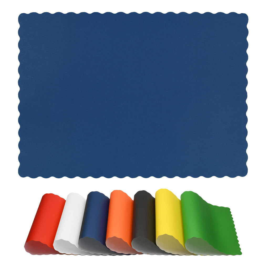 Disposable Paper Placemats – Premium, 100 Pack of White Scalloped Edge Placemats, Perfect Size 10x 14