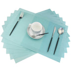 PIGCHCY Place Mats Heat-Resistant Non Slip Placemats Washable Easy to Clean Woven Vinyl Placemats for Dining Table (Set of 4, Brown)