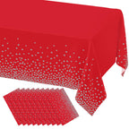 misaya 3 Packs Disposable Plastic Table Cloth, Gold Dots in White