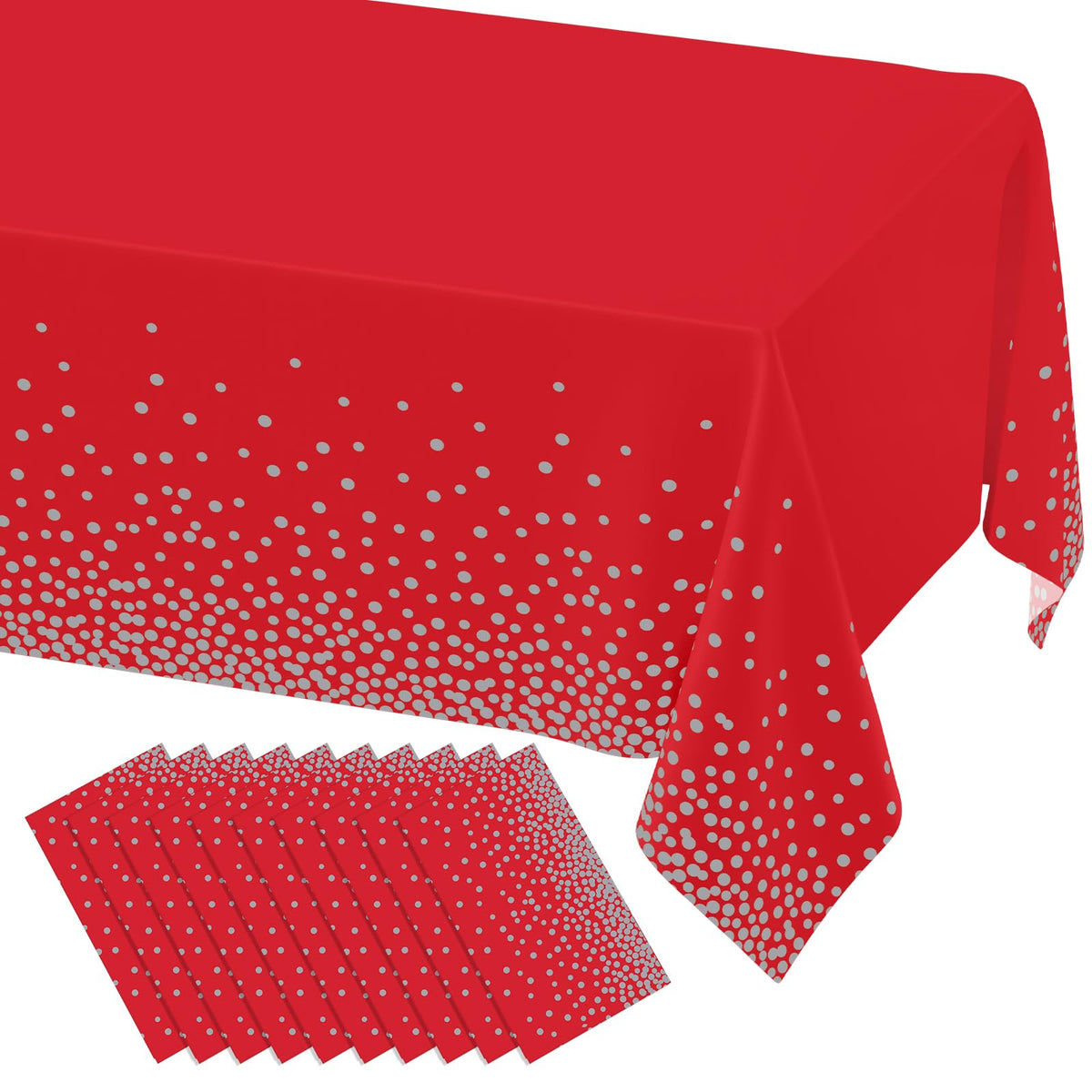 misaya 3 Packs Disposable Plastic Table Cloth, Gold Dots in White