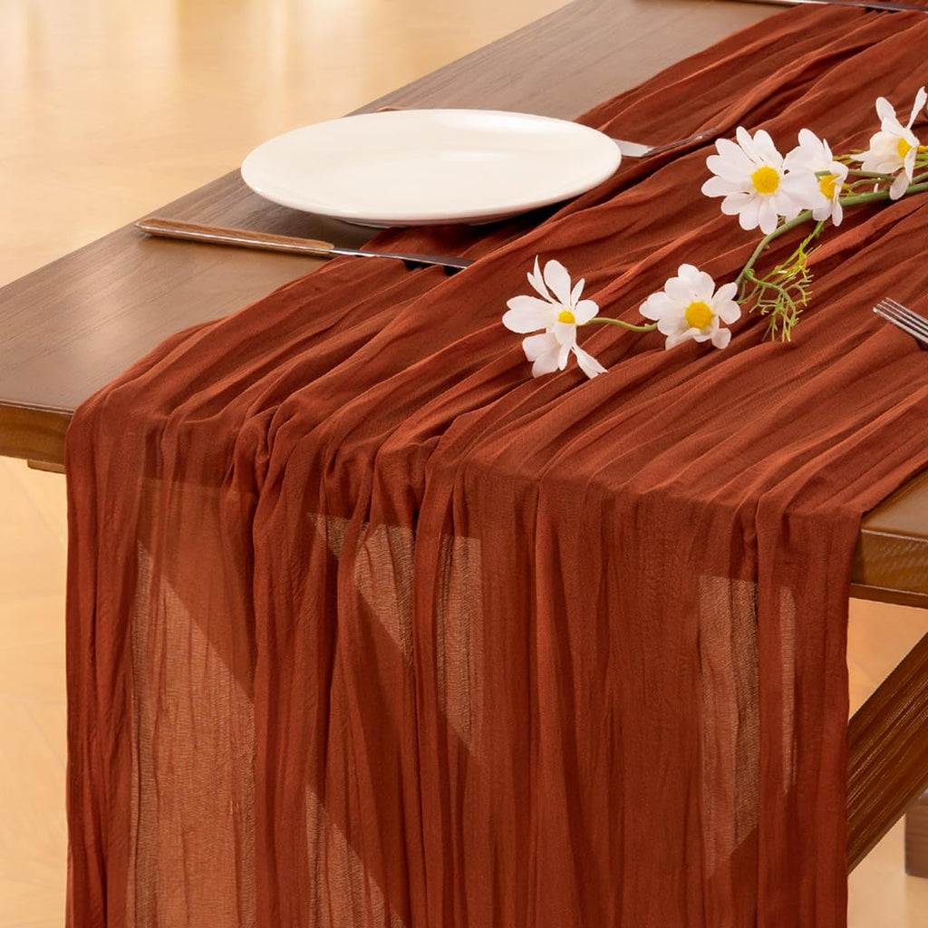 Blue Cheesecloth Table Runner Fall Boho Wedding Birthday Party Home Decor