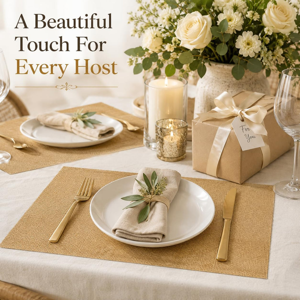 Burlap Paper Placemats, 50 Pack 11 x 17 Inch Disposable Rustic Place Mats