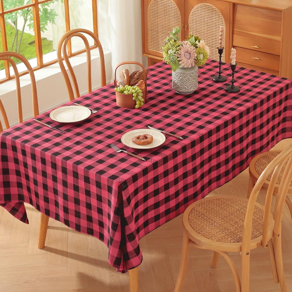 TruDelve 120 Inch Cotton Tablecloth Blue Table Cloths for 8 Foot Rectangle Tables Modern Extra Long Tablecloth(Blue,120"x52",Rectangular)